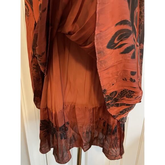 CATO Y2K Boho Blouse Top Womens Size 14 /16W Sinister Whimsgoth Bat Wing Shirt - Picture 4 of 9
